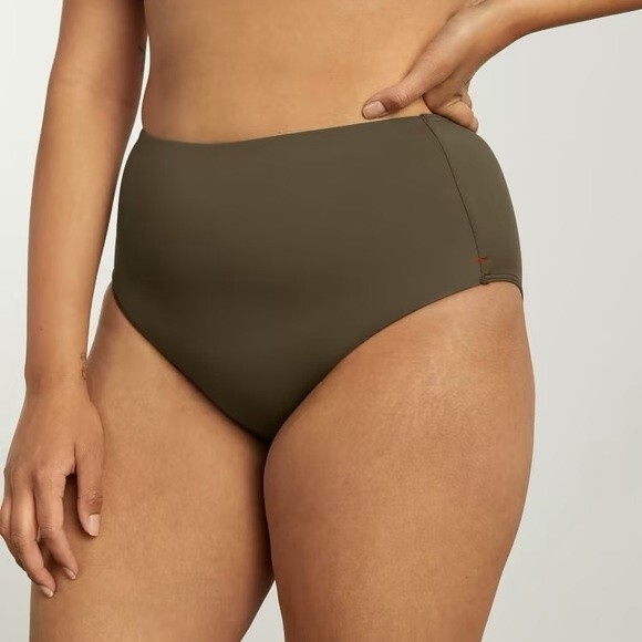 Everlane Womens size L Beech Green The High Rise Hipster Swim Bottom Cheeky - Picture 1 of 9